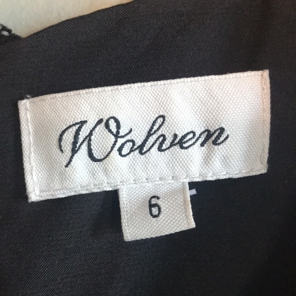 Anthropologie Wolven Lacy Terrace Sheath Sleeveless Dress - Black Eyelet Sz 6 - Picture 3 of 9